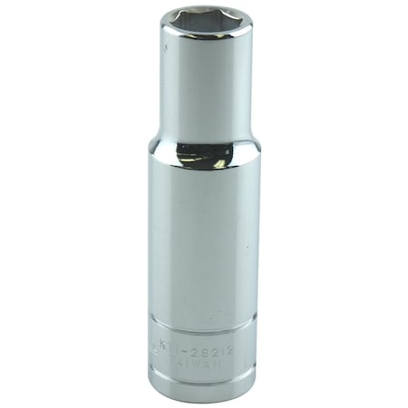 K-Tool International 1/2" Drive, 12mm Metric Socket, 6 Points, Socket 1/2 Dr, Deep 6 Pt, 12mm KTI-28212